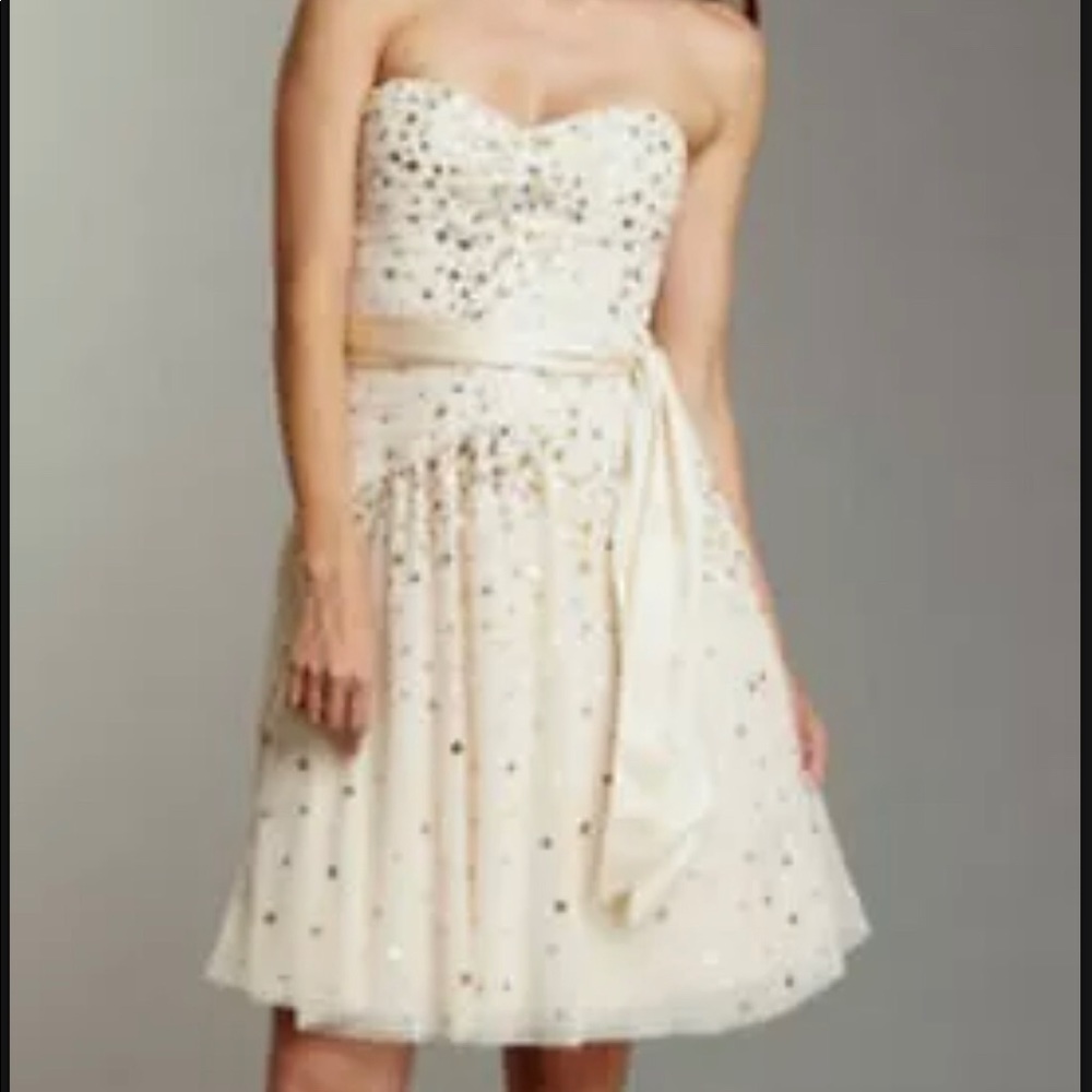 BCBGMaxazria Womens VANILLA STRAPLESS TULLE Mini DRESS Size 0